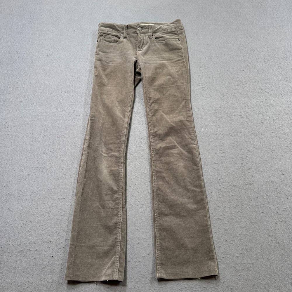 Y2K Garage Corduroy Pants Womens 1 Brown Bootcut Low Rise Slim Fit Retro Utility